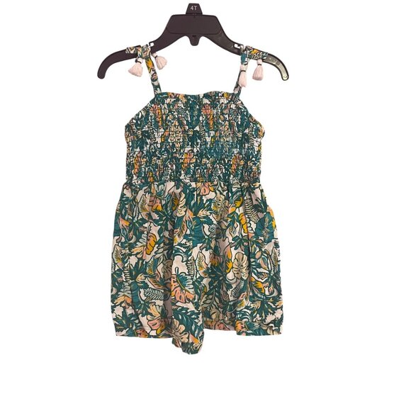Tommy Bahama Girls 5T Tropical Print Romper With Tassel Straps G-7-89-10 - Picture 1 of 5